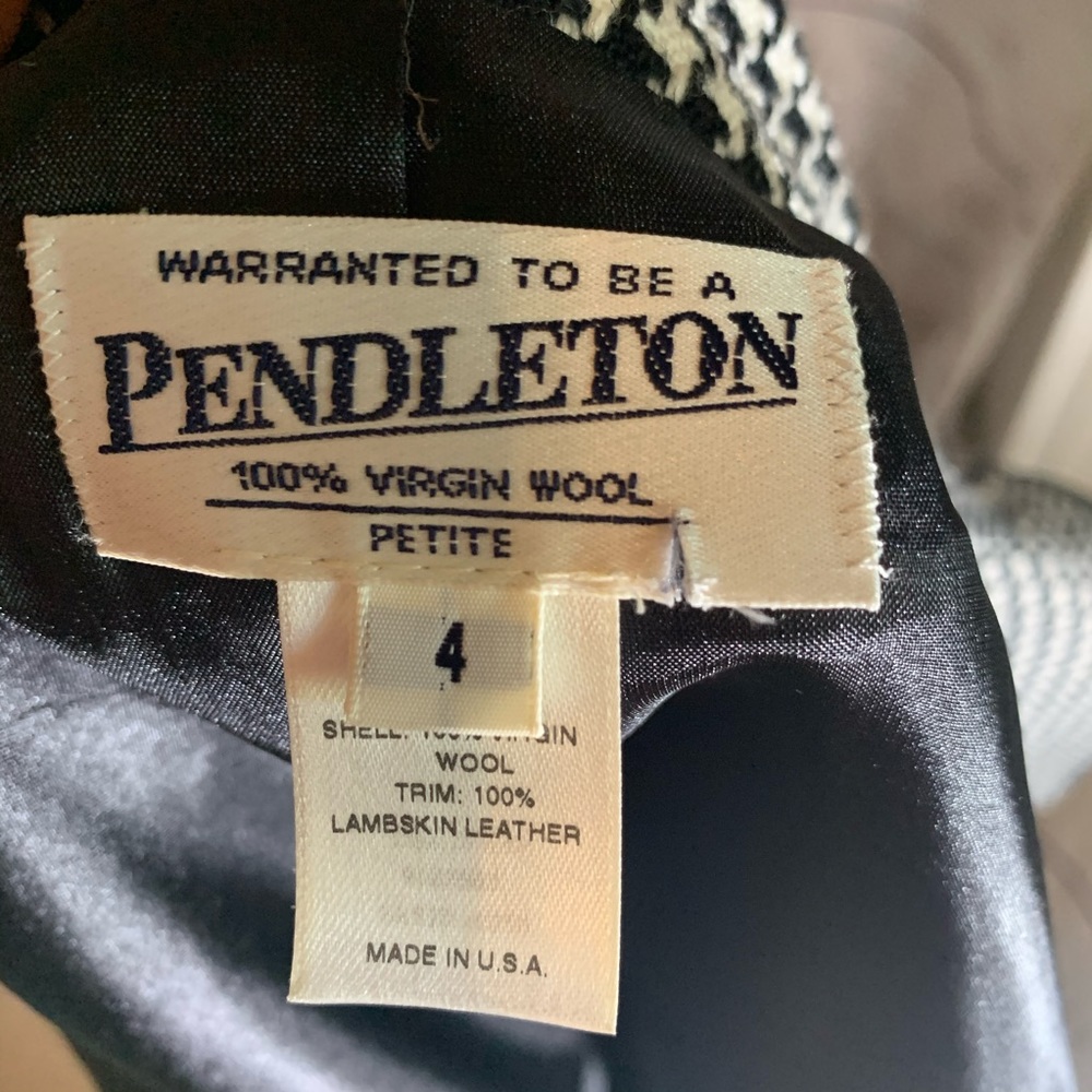 Pendleton Houndstooth Tweed Jacket Size 4 - image 6